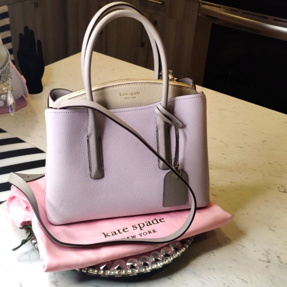 Kate Spade lilac pebbled leather crossbody bag and dustbag